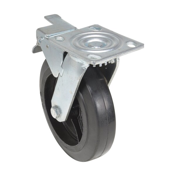 Rubber Swivel With Total Brake Caster 8 In. Diameter X 2 In. Width 551 Lb. Capacity Black